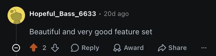 Beautiful and very good feature set