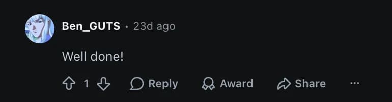 Well done!