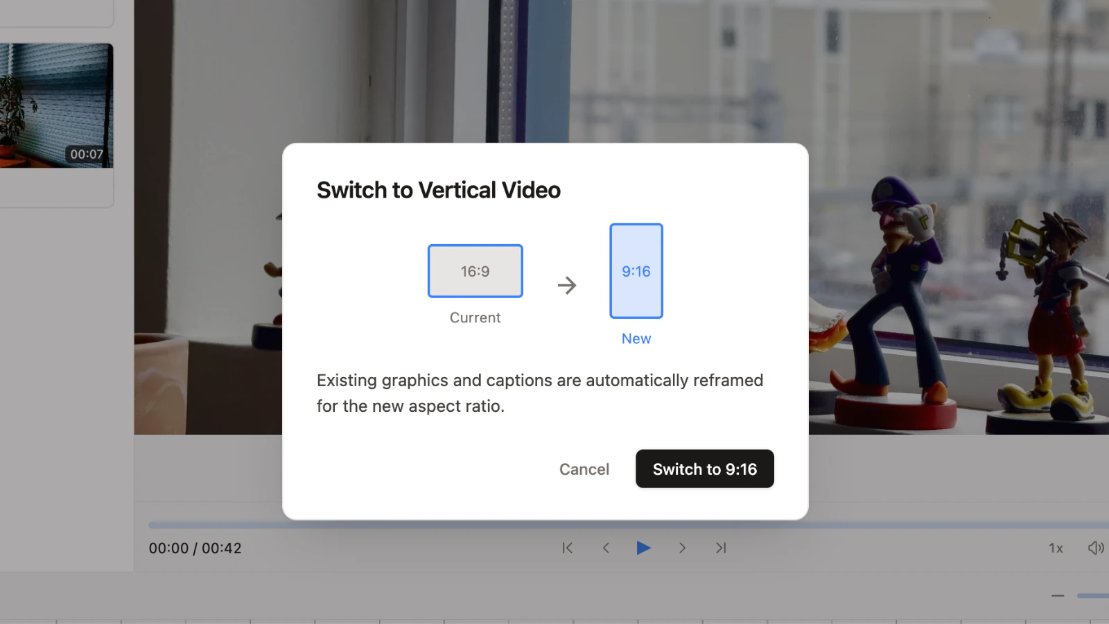 Switching a Daydream project from 16:9 to vertical 9:16